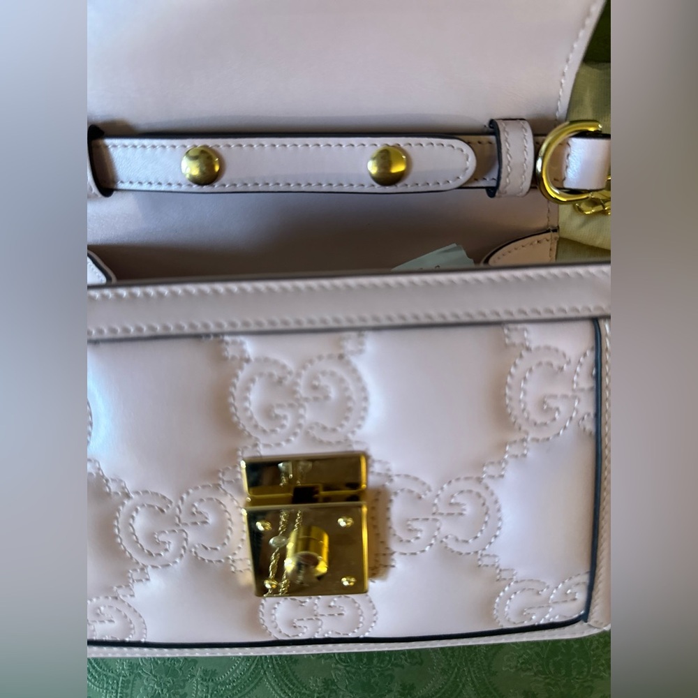 Gucci Matelassé PInk Small Top Handle Tote and Shoulder Bag New - Picture 10 of 11